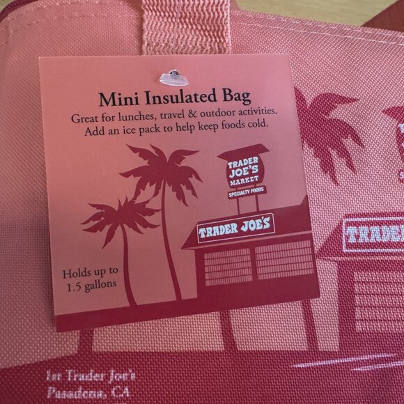 TRADER JOE's 2025 Mini Insulated Reusable Tote Bag, Peach/Coral - Picture 15 of 16